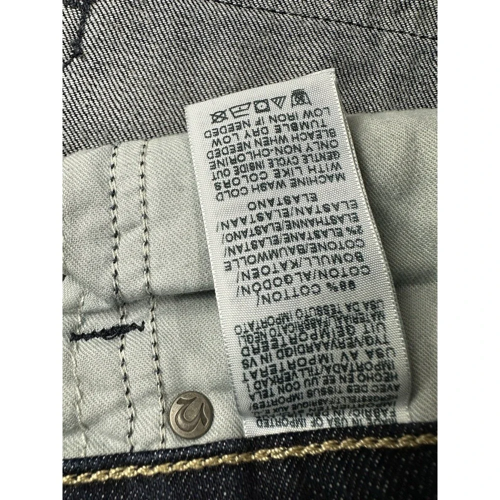 True Religion Geno Dark Wash Straight Flap Pocket Mens Jeans 38x33 5M2VJGLM00482